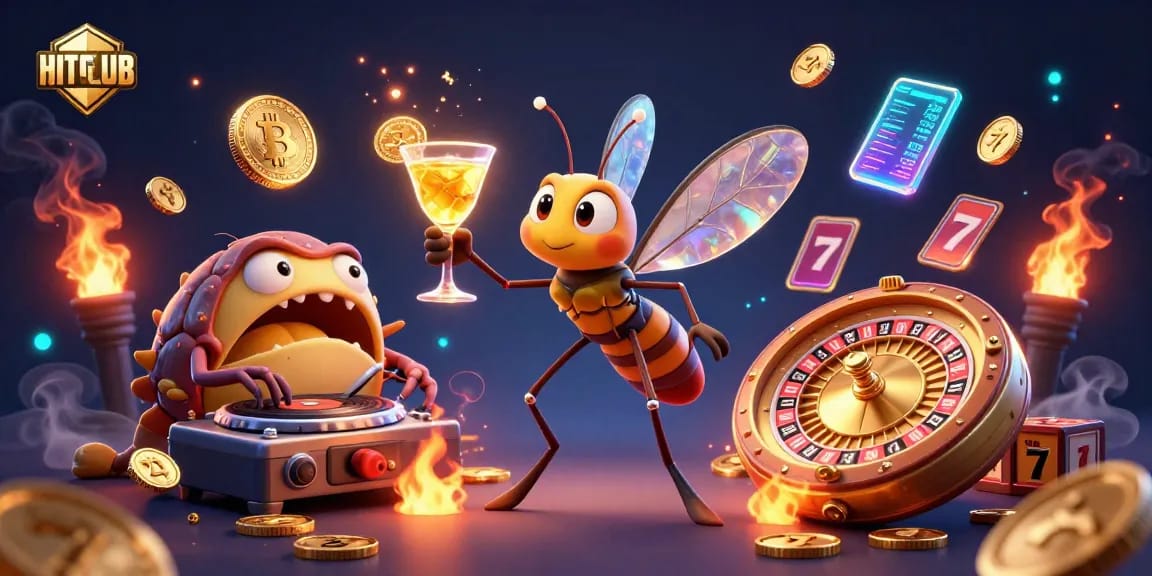 Experience the thrill of HITCLUB with an engaging 3D casino scene featuring vibrant game elements.