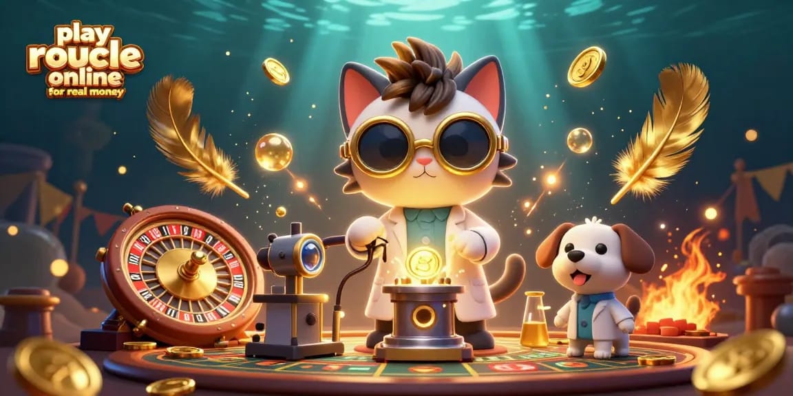 Experience the thrill to play roulette online for real money in this vibrant casino-inspired scene.