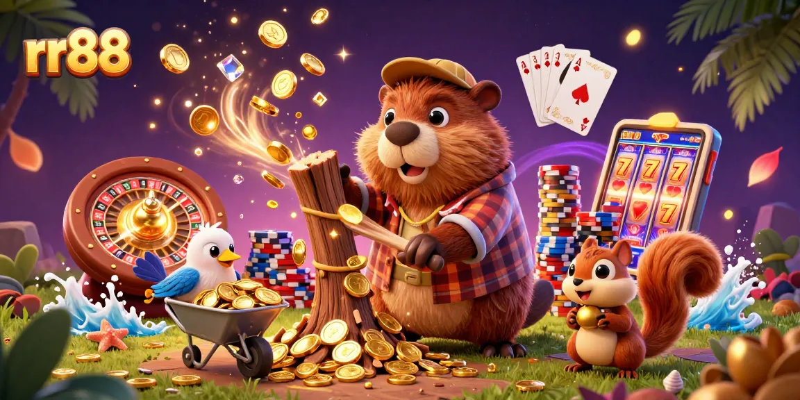 Experience thrilling gaming at rr88 with vibrant characters and dynamic casino elements in this captivating scene.