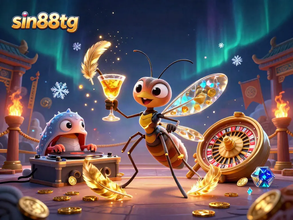 Experience the thrill of sin88tg with a striking casino scene featuring unique characters in vibrant action.