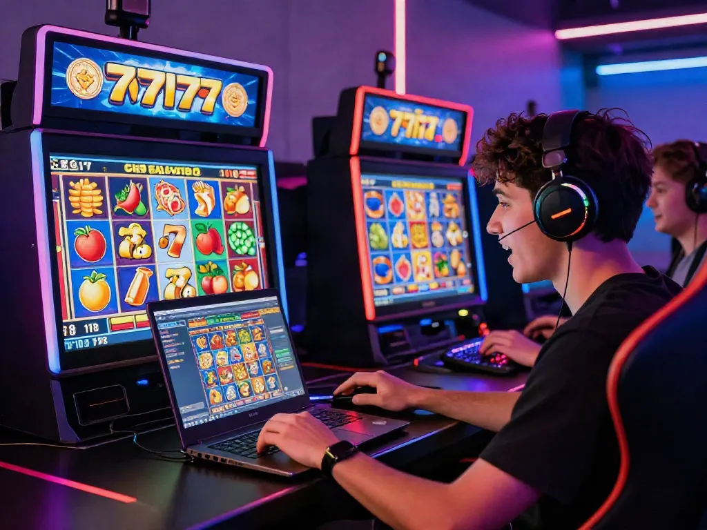 Exciting online gaming moment with slot777 gameplay, colorful graphics, and vibrant atmosphere