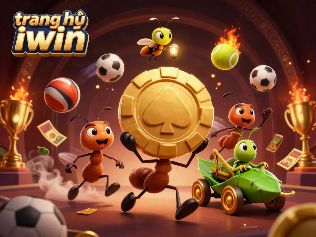 Engage with the thrilling world of trang chủ iwin as ants execute a heist in a vibrant casino landscape.