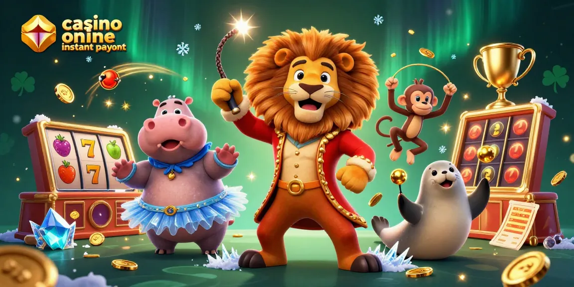 Experience speedy transactions with casino online instant payout featuring a lively 3D circus scene.