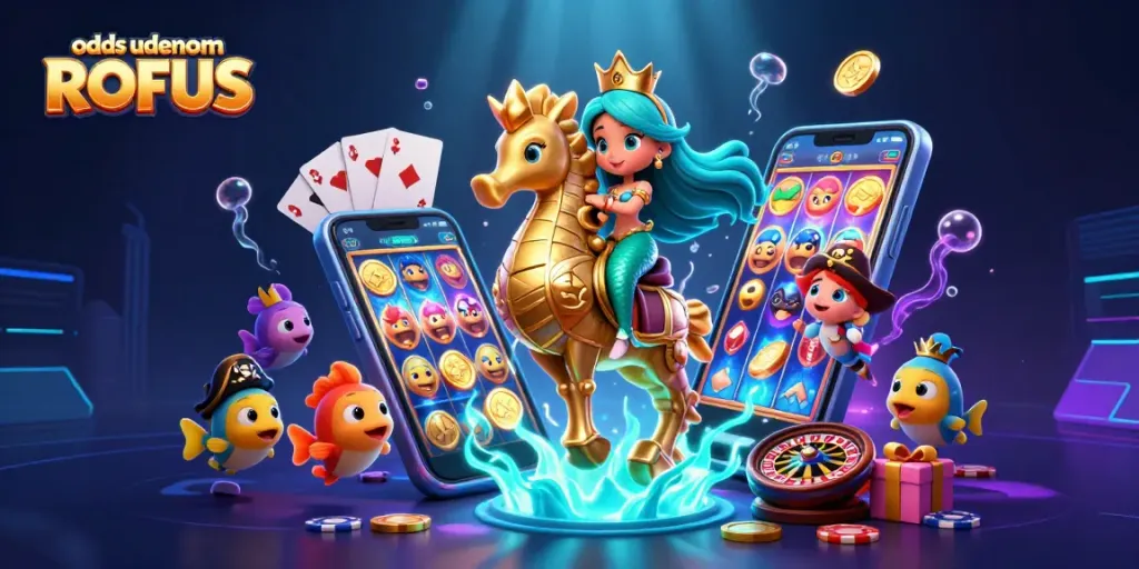 Experience exciting betting options with odds uden om ROFUS in an enchanting underwater casino scene.