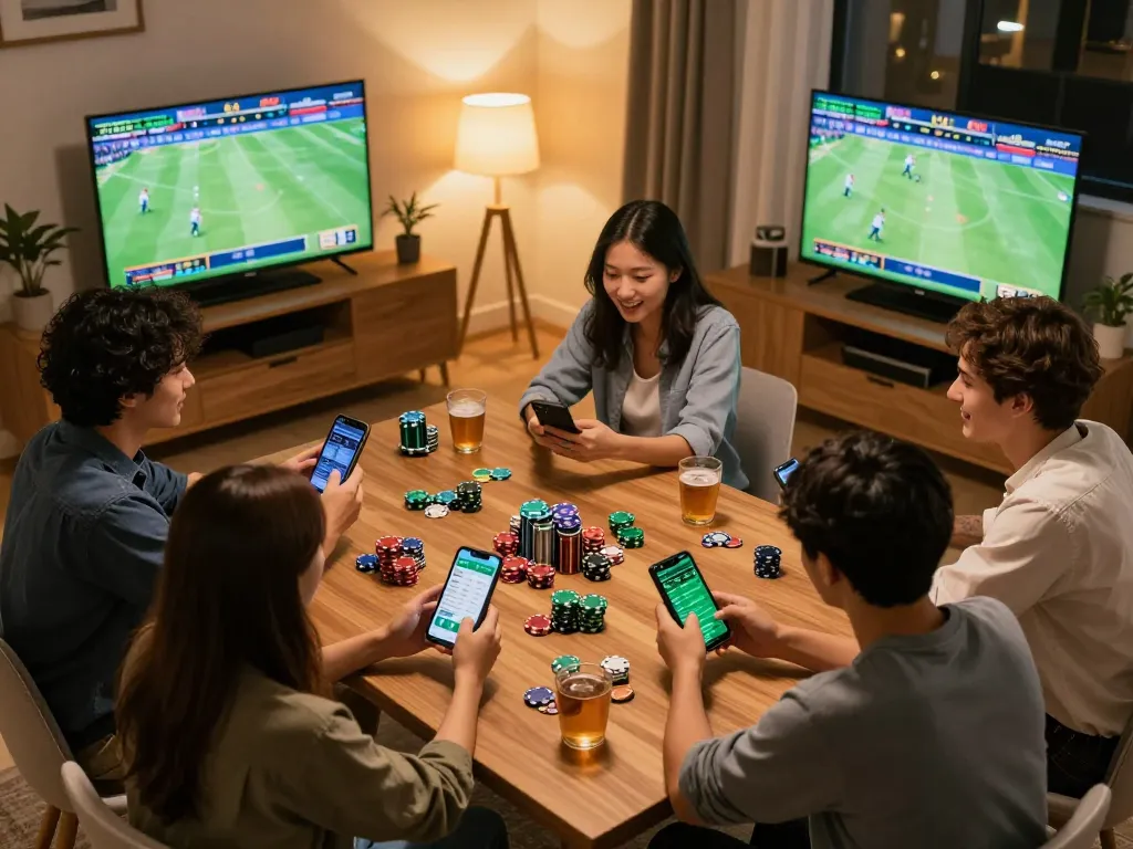 Socolive users placing bets while enjoying a thrilling sports betting session with friends.