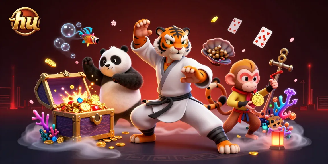 Watch the kung fu tiger master at hu performing a winning crane stance surrounded by vibrant underwater treasures.