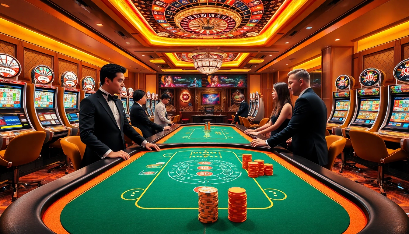 Experience the thrill of UU88 casino with vibrant gaming tables and professional dealers.