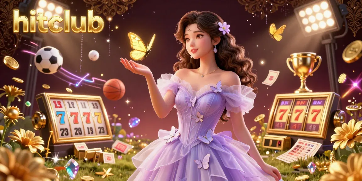 Engage in the hitclub gambling experience with stunning visuals of golden butterflies in a blooming garden