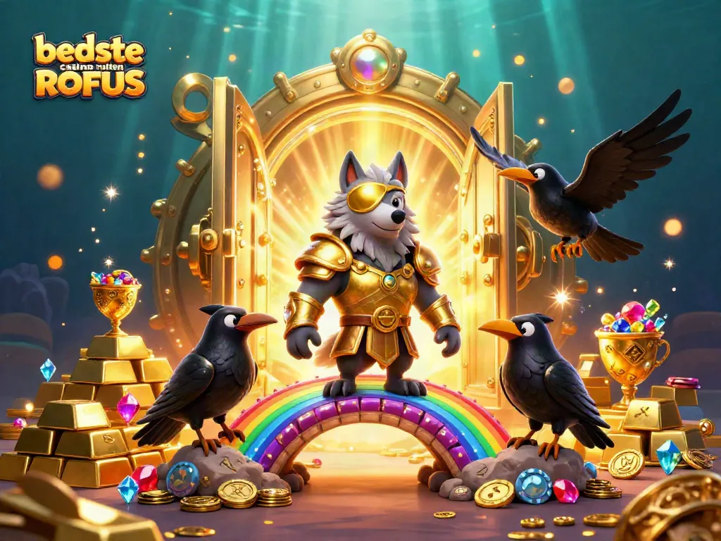 Play and win at bedste casino uden ROFUS with a vibrant 3D illustration of Oden and treasure.