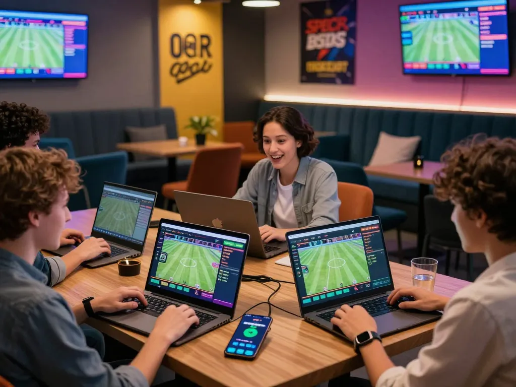 Engaged players enjoying 33win bet in a modern sportsbook environment with live odds and offers