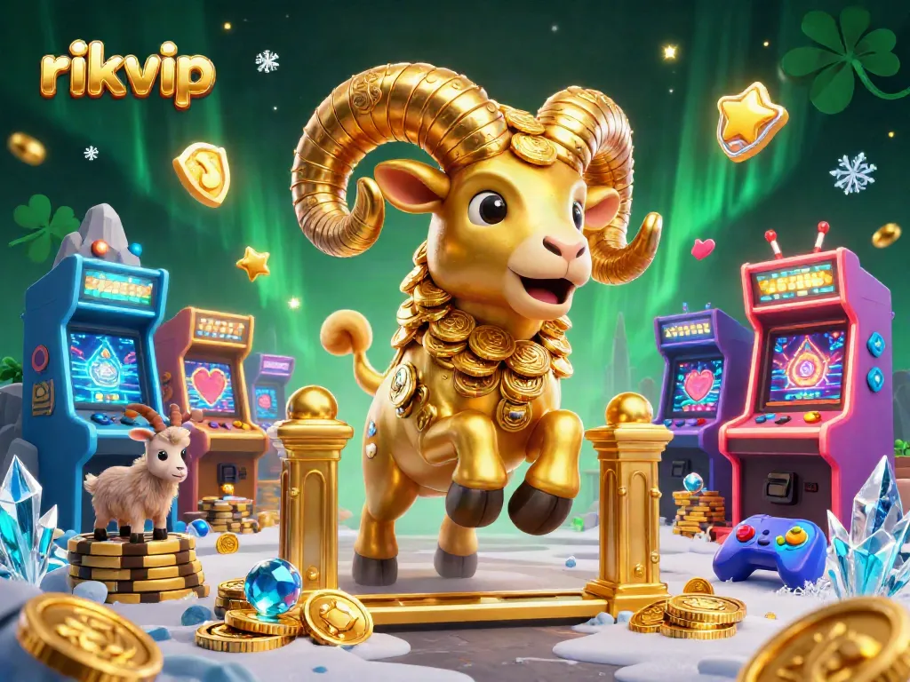 Experience big wins at rikvip with a dynamic gaming scene featuring vibrant arcade elements.