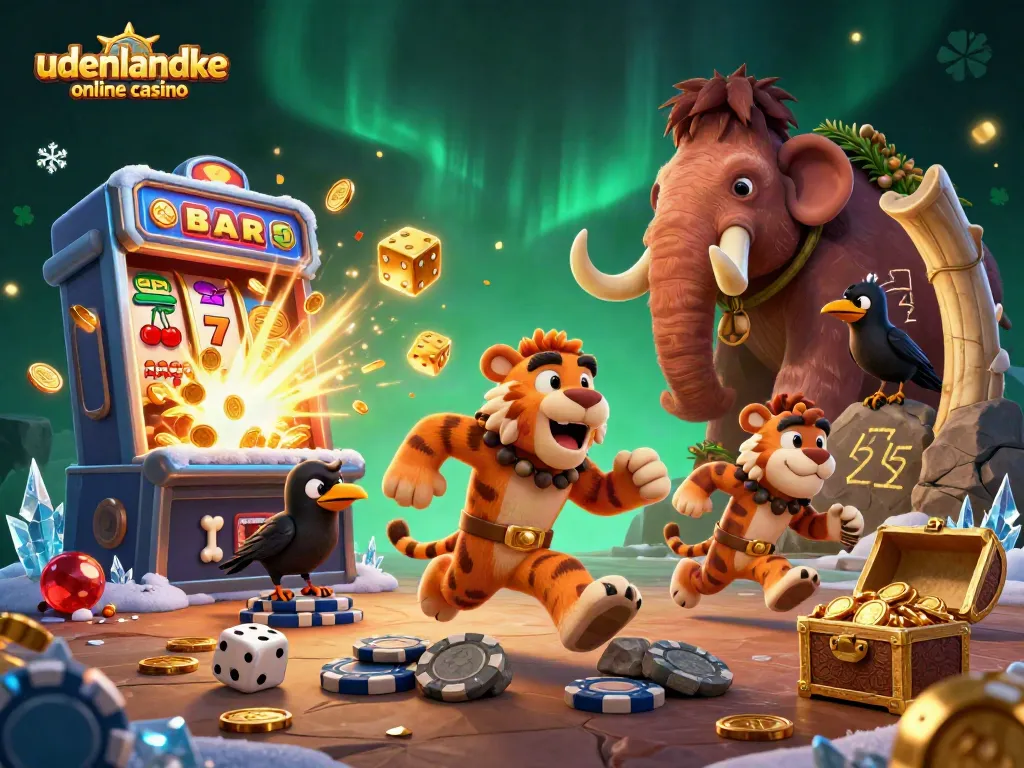 Experience thrilling action at udenlandske online casino with prehistoric characters playing high-stakes games.