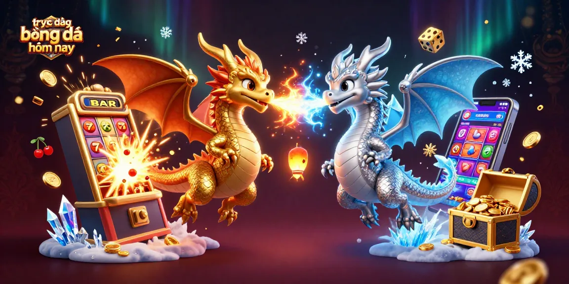 Experience the excitement of trực tiếp bóng đá hôm nay in a vibrant gaming scene with dragons and exciting casino elements.