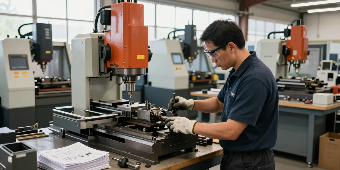 Inspection of used machinery showcasing Gebrauchtmaschinen in an industrial workshop.