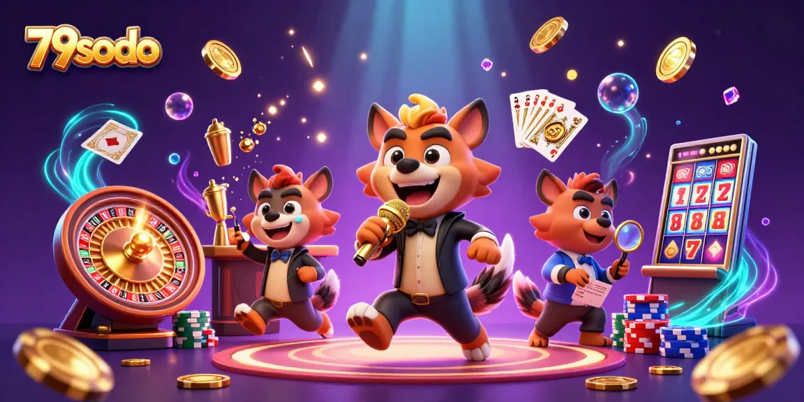 Experience thrilling gaming action at 79sodo casino with vibrant characters and sparkling visuals.