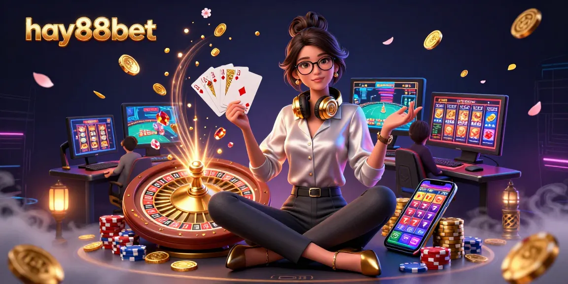 Experience the thrill of hay88bet live casino games in an ultra-detailed 3D illustration with vibrant gaming elements.