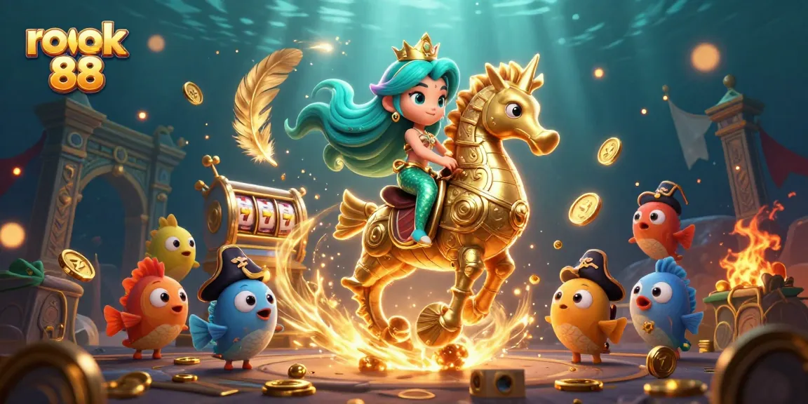 Experience the excitement of rokok 88 gaming with vibrant casino elements in a stunning underwater scene.