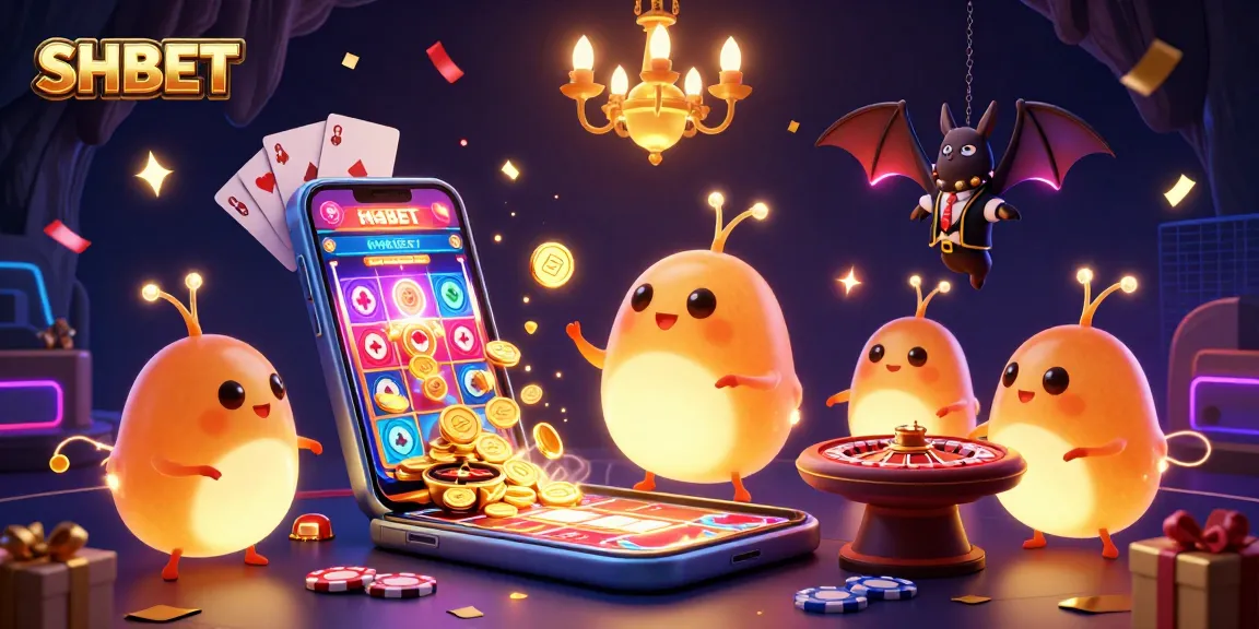 Experience the excitement of SHBET with glowing creatures illuminating a vibrant casino atmosphere.